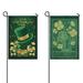 St. Patrick s Day Garden Flag Linen Outdoor Flag Shamrock Hat Gold Holiday Yard Flags Double Sided House Flag for Home indoor 12.5 Ã—18 in.set Of 2