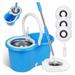 Spin Mop and Bucket with Wringer Set Separate Dirty Water with 3 Microfiber Replacement Mop Head Refills 61 Stainless Steel Adjustable Handle for Floor Cleaning (Mop Bucket 20QT)