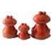 3pcs Garden Statues Ceramic Table Decoration for Gift Home Desk Decoration Red