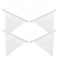 4pcs White Lawn Flag Blank Flag Diy Blank Garden Flag For Outdoor Decor Badge Display Flag