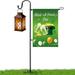 Holloyiver Garden Flag Holder Stand Upgraded 48IN Garden Flag Pole with 2 Spring Stoppers and 1 Clip Yard Garden Flag Holder for Small Flags(Without Solar Lights & Flag)