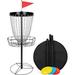 YOJFOTOOU. Portable 24 Chain Disc Golf Basket with 3pcs Discs Flying Disc Golf Practice Target Accessories Steel Disc Golf Goals Black