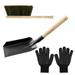 Washranp 3Pcs Fireplace Cleaning Tools Set Fireplace Ash Shovel and Hearth Brush with Black Silicone Gloves for Camping Wood Stove