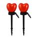 2pcs Solar Garden Landscape Light Waterproof Led Heart-shaped Romantic Outdoor Lamp for Valentines Day Decoration