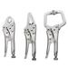 3Pcs Mini Vise Locking Pliers Set Curved Jaw Pliers and Long Nose and C Clamp Assorted Locking Welding Clamp