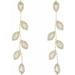 Sparkling Gold Wedding Dangle Earrings for Brides & Bridesmaids - Long Chandelier Tassel Earrings with Leaf Drop Design | Perfect Jewelry for Prom Anniversaries and Valentine s Day Gifts