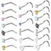 Nose Rings Studs L-Shaped Nose Screw Studs 20pcs - Hypoallergenic Surgical Steel Jewelry Set for Women