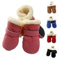 GlorySunshine Dog Shoes Dog Boots with Anti-Slip Sole Plush Protection Dog Booties for Small Medium Dogs Puppies Dog Snow Boots