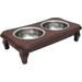 Premium Elevated Pet Feeder By - Luxury Solid Wood Stand & 2 Food Grade Stainless Steel Bowls - Improves Your Pet s Digestion - Suitable For Small / Medium Dogs & Cats