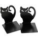 10 Pcs Black Cat Bookend Book Shelves Books Iron Cat Shaped Bookend Book Page Holder Desk Organizer Metal Book Stands