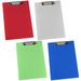 4Pcs Portable Clipboard Plastic Writing Board File Clips Office Document Clips Students Stationery