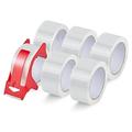 6 Roll Clear Packaging Tape Tape Dispenser Heavy Duty Packaging Tape Refills for Shipping Packaging Mailing