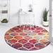 Rugs.com Lattice Frieze Collection Rug â€“ 10 Round Multi Medium Rug Perfect For Kitchens Dining Rooms