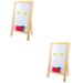 2 Sets Wooden Drawing Board Emblems Coffee Bar Decor Wood Chalk Board Office Decore Table Top Easels Chalkboards