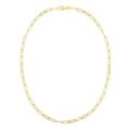 24 in. 14K Yellow Gold Paperclip Link Chain with Pear Shaped Lobster Clasp