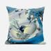 Amrita Sen Designs 18 x 18 in. Curious Humming Bird Broadcloth Indoor & Outdoor Zippered Pillow - Blue & Yellow