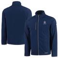 Men's Cutter & Buck Blue New Orleans Saints Americana Logo Evoke Eco Softshell Recycled Full-Zip Jacket
