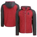 Men's Cutter & Buck Heather Red/Heather Charcoal New Orleans Saints Americana Mainsail Full-Zip Hooded Jacket