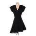 Veronica Beard Casual Dress - A-Line Plunge Short sleeves: Black Print Dresses - Women's Size 2