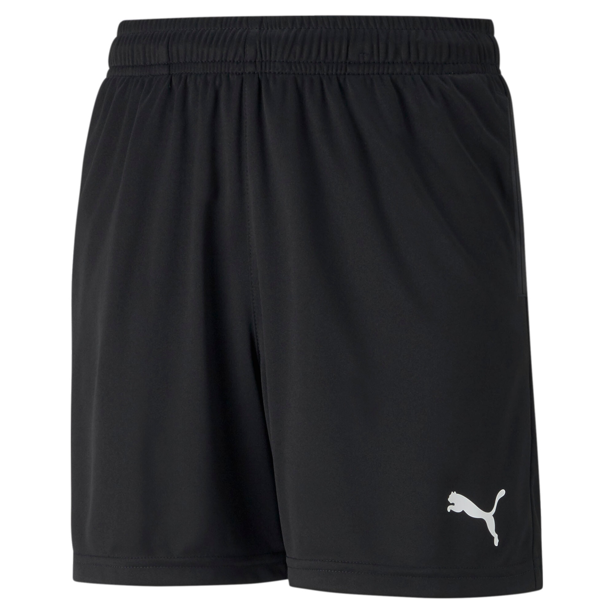 Trainingsshorts PUMA "TEAMRISE TRAINING SHORTS JR", Kinder, Gr. 164, N-Gr, schwarz-weiß (puma schwarz, puma weiß), Interlock, Obermaterial: 100% Polyester, unifarben, Sportlich, regular fit kniebedeckend, Hosen Image