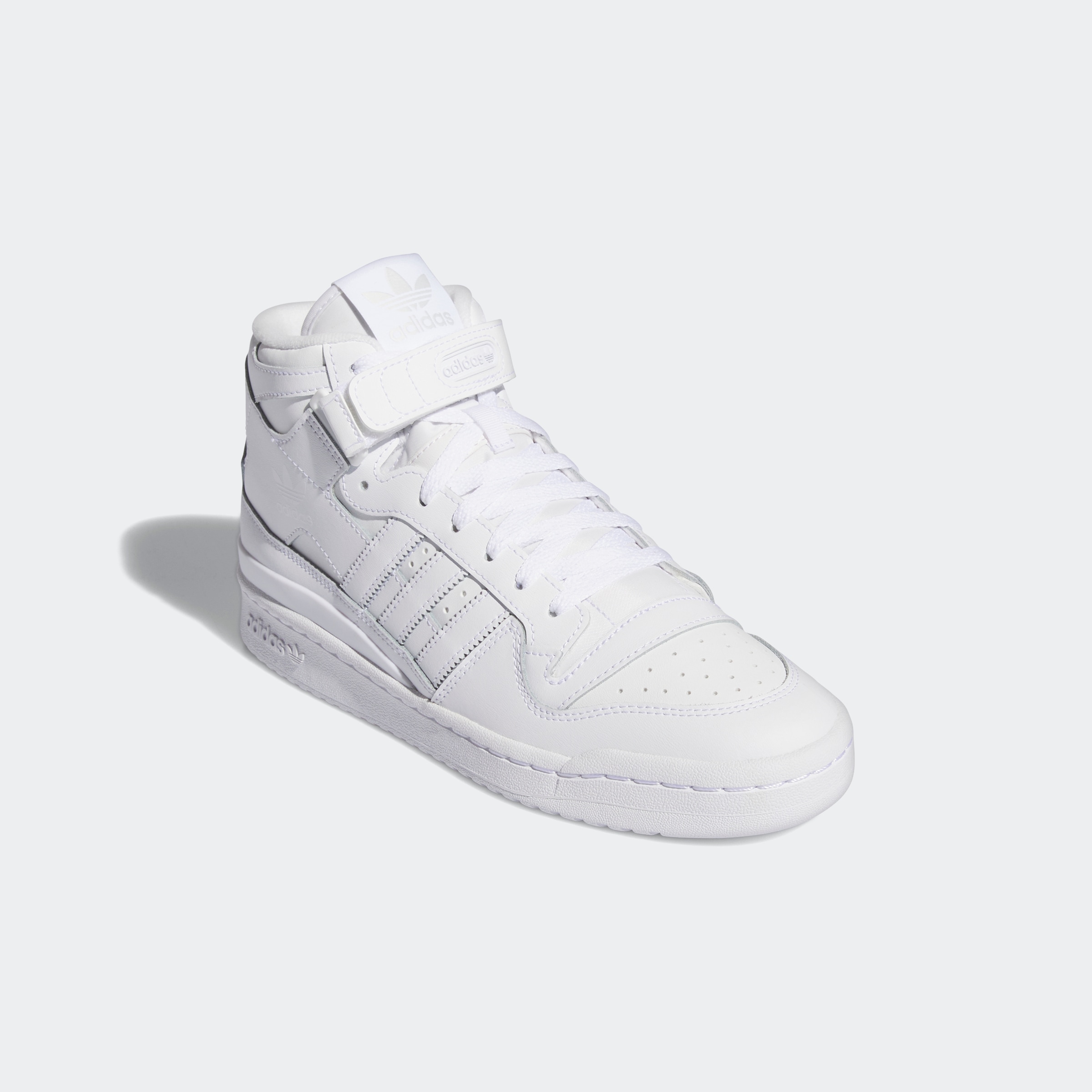 Sneaker ADIDAS ORIGINALS "FORUM MID", Gr. 42, weiß (cloud weiß, crystal weiß, cloud weiß), Baumwolle, Synthetik, Schuhe