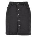 Sommerrock URBAN CLASSICS "Damen Ladies Organic Stretch Button Denim Skirt" Gr. 31, schwarz (black washed) Damen Röcke