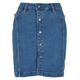 Sommerrock URBAN CLASSICS "Urban Classics Damen Ladies Organic Stretch Button Denim Skirt" Gr. 27, blau (clearblue washed) Damen Röcke