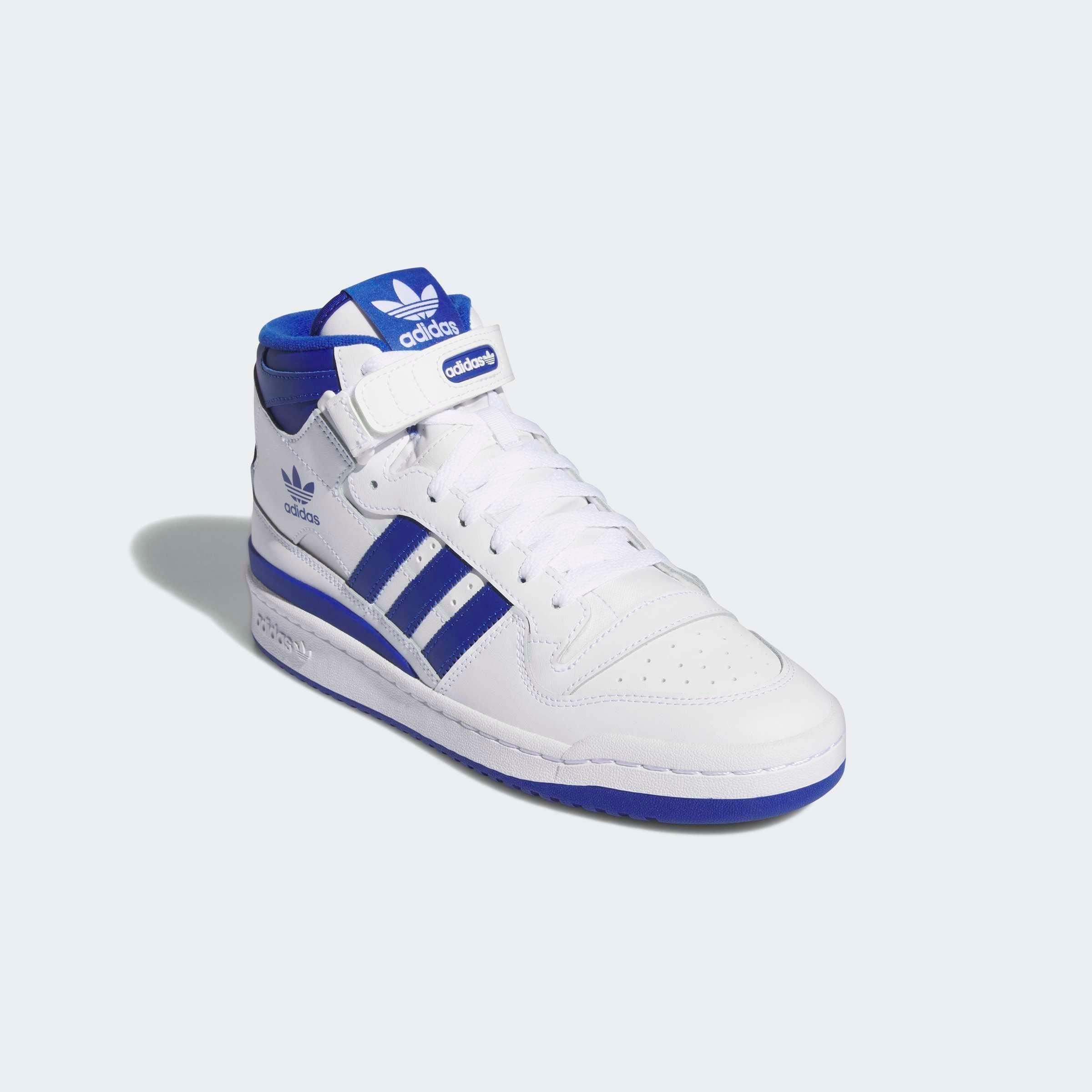 Sneaker ADIDAS ORIGINALS "FORUM MID", Herren, Gr. 43, blau (cloud weiß, royal blau, cloud weiß), Baumwolle, Synthetik, Schuhe Sneaker