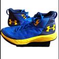 Under Armour Shoes | Boy's Youth 7 Under Armour Athletic High Top Basketball Shoes/Sneakers | Color: Blue/Yellow | Size: 7b