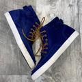 Polo By Ralph Lauren Shoes | Blue Suede Polo High Top Preppy Lace Up Leather Shoes | Color: Blue/Brown | Size: 11