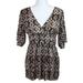 Michael Kors Tops | Guc Michael Kors Sheer Brown Print Blouse Size Medium | Color: Brown/Tan | Size: M