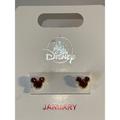 Disney Jewelry | Disney Park Mickey Icon Birthstone Swarovski Crystal Earrings Gold January Noc | Color: Gold | Size: Os