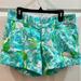 Lilly Pulitzer Shorts | Lilly Pulitzer Aqua Colored Floral “The Callahan Short,” Chino Cut, Short Inseam | Color: Blue/White | Size: 00