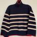 Zara Sweaters | Beautiful Zara Sweater S Blue W/White Stripes,Red Accent On Sleeve Bottom/Neck. | Color: Blue/White | Size: S