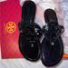 Tory Burch Shoes | Black Tory Burch Miller Leather Flip Flop Sandals | Color: Black | Size: 7