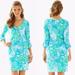 Lilly Pulitzer Dresses | Lilly Pulitzer Palmetto Mini Dress Size Xxs In Wave Rider Lagoon Green | Color: Green | Size: Xxs