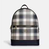 Coach Bags | Coach Kenley Backpack With Garden Plaid Print | Color: Blue/Gold | Size: Os