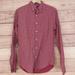 American Eagle Outfitters Shirts | American Eagle Seriously Soft Long Sleeve Red Geometric Button Down Shirt Sz Xs | Color: Red | Size: Xs