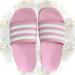 Adidas Shoes | Adidas | 1 | Kids Adilette Aqua - Youth Swim Striped Shower Slide Flip Flops | Color: Pink/White | Size: 1g