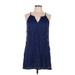 Lily Rose Cocktail Dress - Mini V Neck Sleeveless: Blue Print Dresses - Women's Size Medium