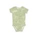 Carter's Short Sleeve Onesie: Green Bottoms - Size 18 Month