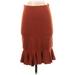 Express Casual Midi Skirt Long: Brown Solid Bottoms - Women's Size Small