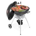 VEVOR Kettle Holzkohlegrill Kugelgrill 56 cm tragbar, Barbecue Kugelgrill mit Deckel, Leckeres BBQ, Picknickgrill mit großer Grillfläche, Holzkohle, Schwarz, 63 x 82 x 88 cm Holzkohle Rundgrill Reise