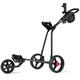 SPOTRAVEL 3 Wheel Golf Push Pull Cart, Folding Lightweight Golf Trolley with Foot Brake, Adjustable Handle and Umbrella & Cup Holder, Lightweight Golf Bag Holder (Black, 134 x 60 x 119cm)