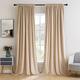 MIULEE 2 Pieces Velvet Curtains, Opaque Blackout Curtains, Rod Pull Through Curtains, Velvet Blackout Curtains, Sliding Curtains for Bedroom, Living Room, 140 x 225 cm (W x H), Taupe