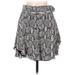 A.L.C. Silk A-Line Skirt Knee Length: Silver Snake Print Bottoms - Women's Size 6