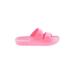 Freedom Moses Sandals: Slip-on Platform Casual Pink Print Shoes - Women's Size 37 - Open Toe