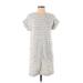 Ann Taylor LOFT Outlet Casual Dress - Popover: Gray Marled Dresses - Women's Size X-Small