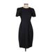 Calvin Klein Cocktail Dress - Sheath High Neck Short sleeves: Black Print Dresses - Women's Size 4