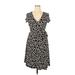 AGB Casual Dress - A-Line V Neck Short sleeves: Black Dresses - Women's Size 14